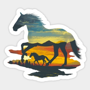 wild horses Sticker